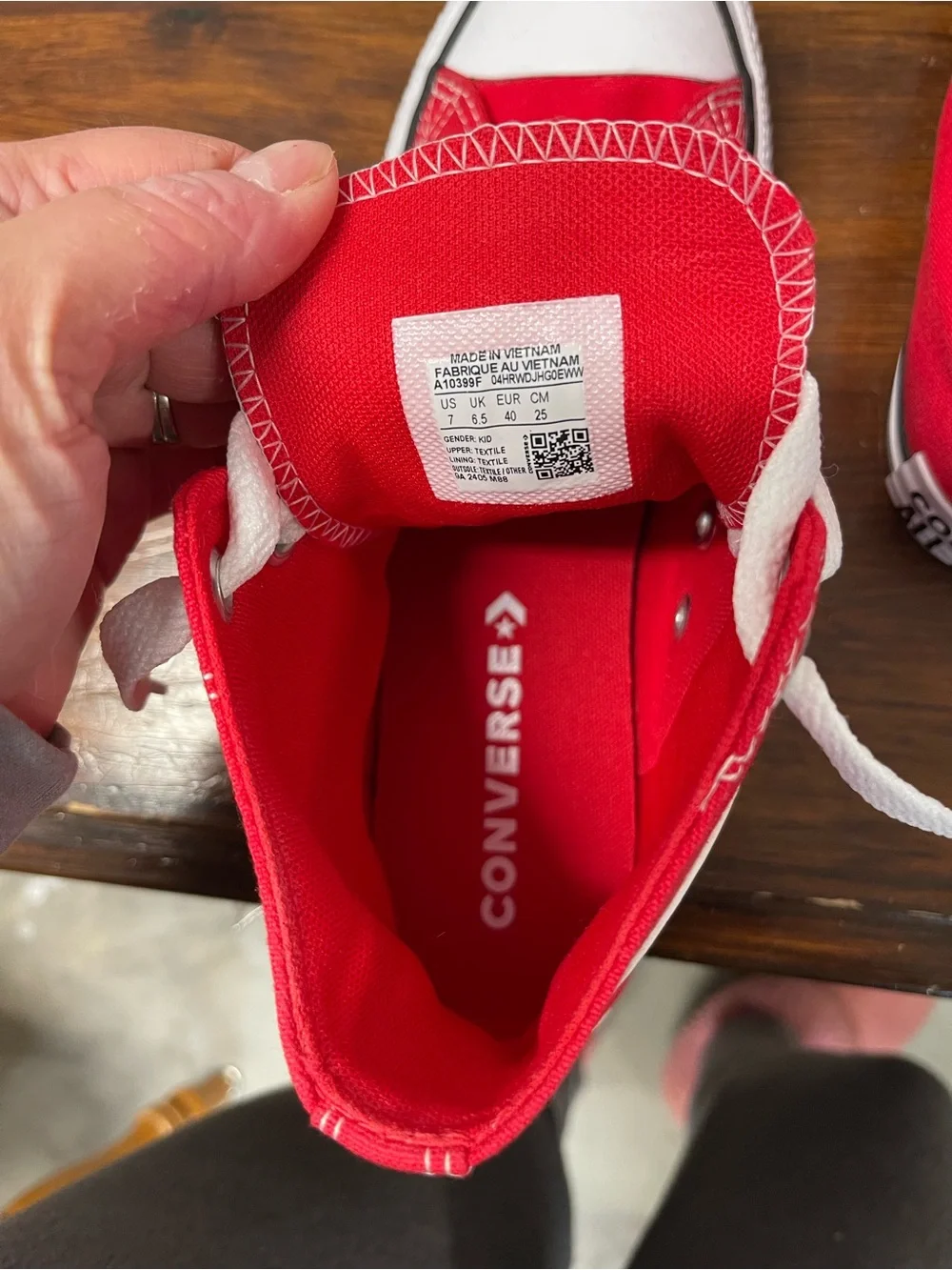 Converse Kids Red Chuck Taylor High-Top Canvas Shoes with White Laces